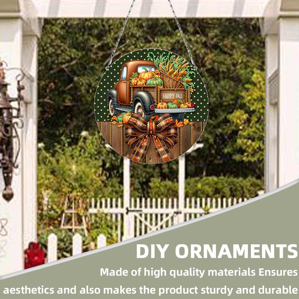 Fall Theme 2D Flat DIY Hanging Diamond Art Kits Wall Decor for Home & Windows