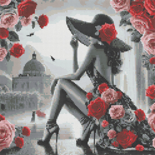 Rose Woman - Full Round Drill Diamond Painting 40*40CM