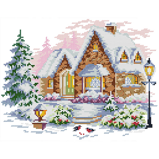 Igloo - 14CT Stamped Cross Stitch 30*26CM (Joy Sunday)