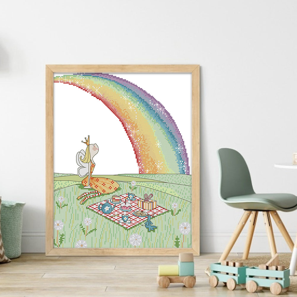 Rainbow - 14CT Stamped Cross Stitch 30*36CM (Joy Sunday)