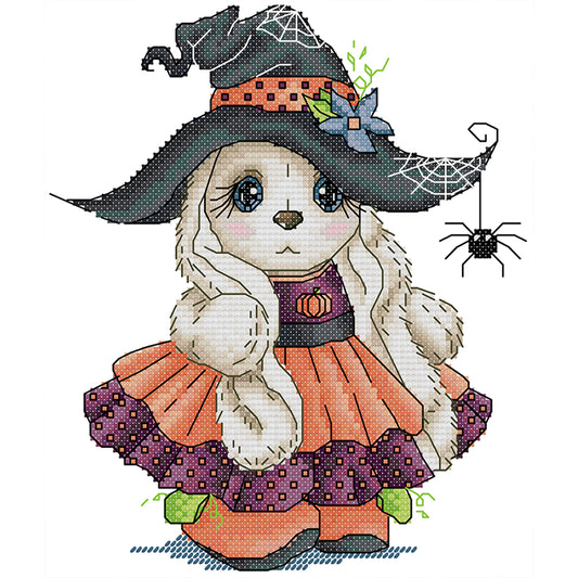 Halloween Bunny - 14CT Stamped Cross Stitch 20*22CM (Joy Sunday)