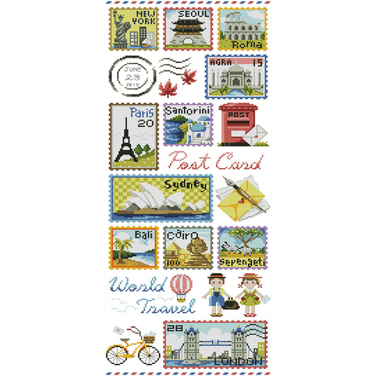 Stamp Collection - 14CT Stamped Cross Stitch 29*64CM (Joy Sunday)