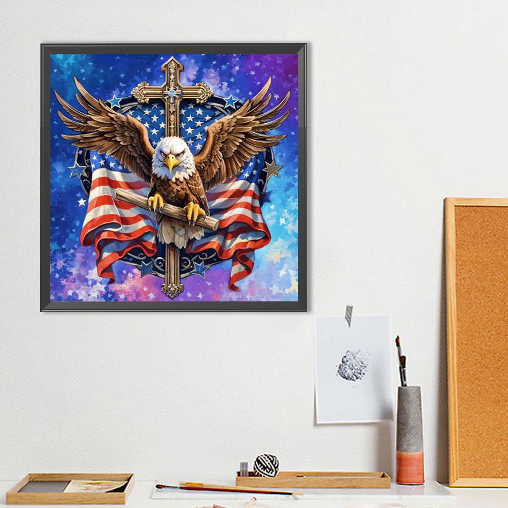 Flag Eagle - Full Round Drill Diamond Painting 40*40CM