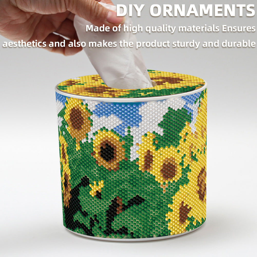 Sunflower DIY Diamond Painting Handmade Tissue Holder Rhinestones Tissue Box