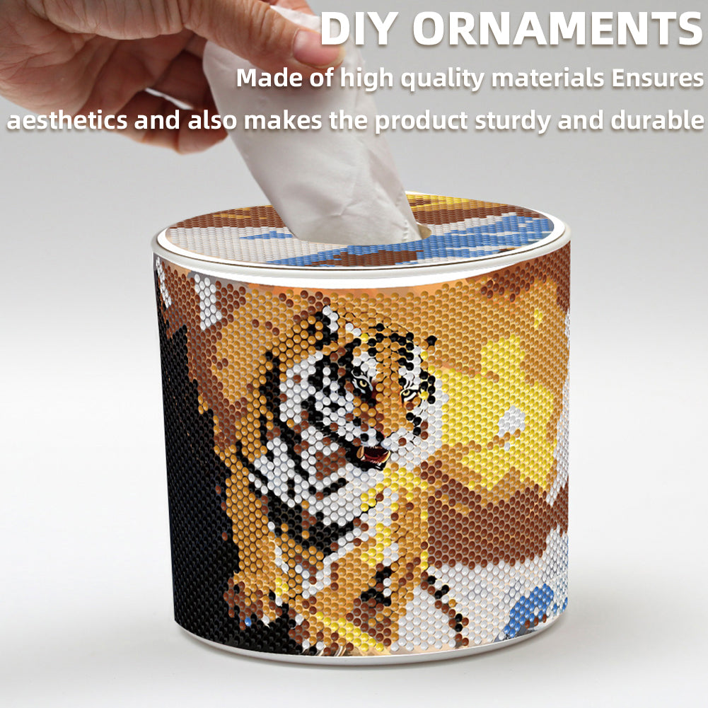 Tiger DIY Diamond Painting Handmade Tissue Holder Rhinestones Crystal Tissue Box