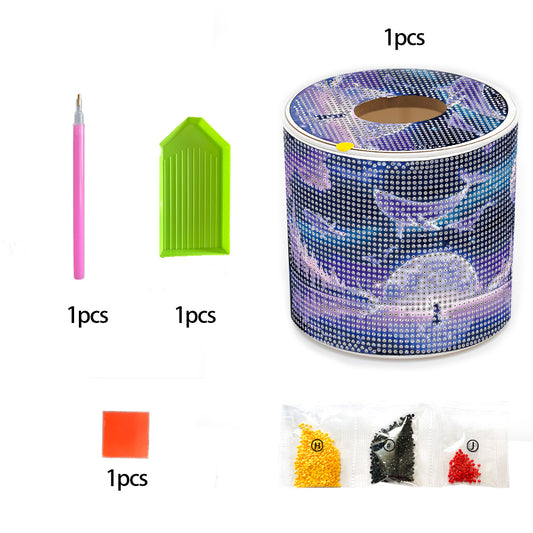 Whale DIY Diamond Painting Handmade Tissue Holder Rhinestones Crystal Tissue Box