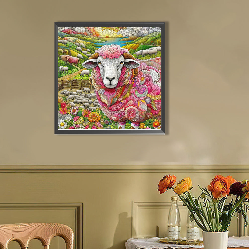 Dream Sheep - Full Round Drill Diamond Painting 40*40CM