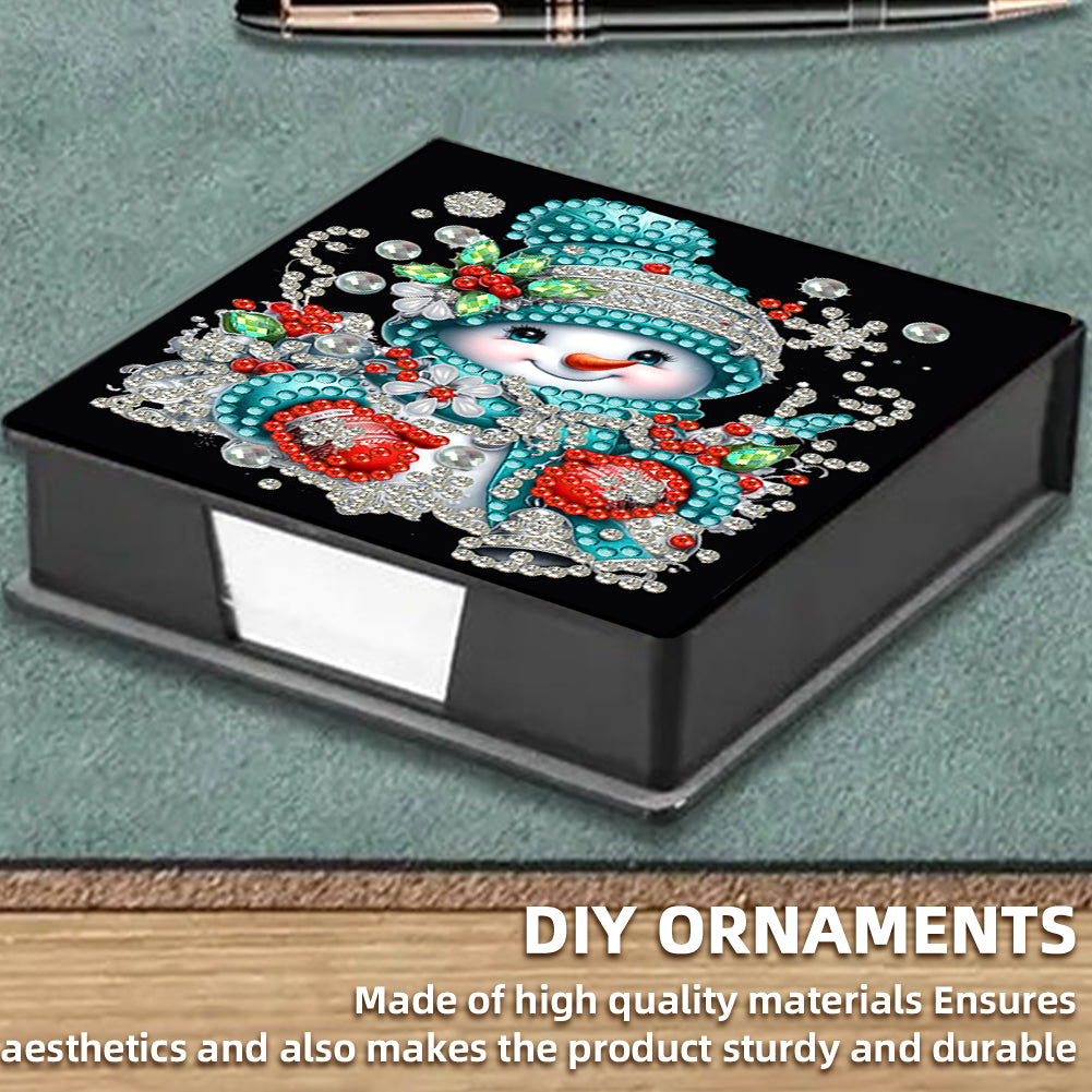 5D DIY Leather Xmas Diamond Painting Notecard Box Gem Art Sticky Note Holder