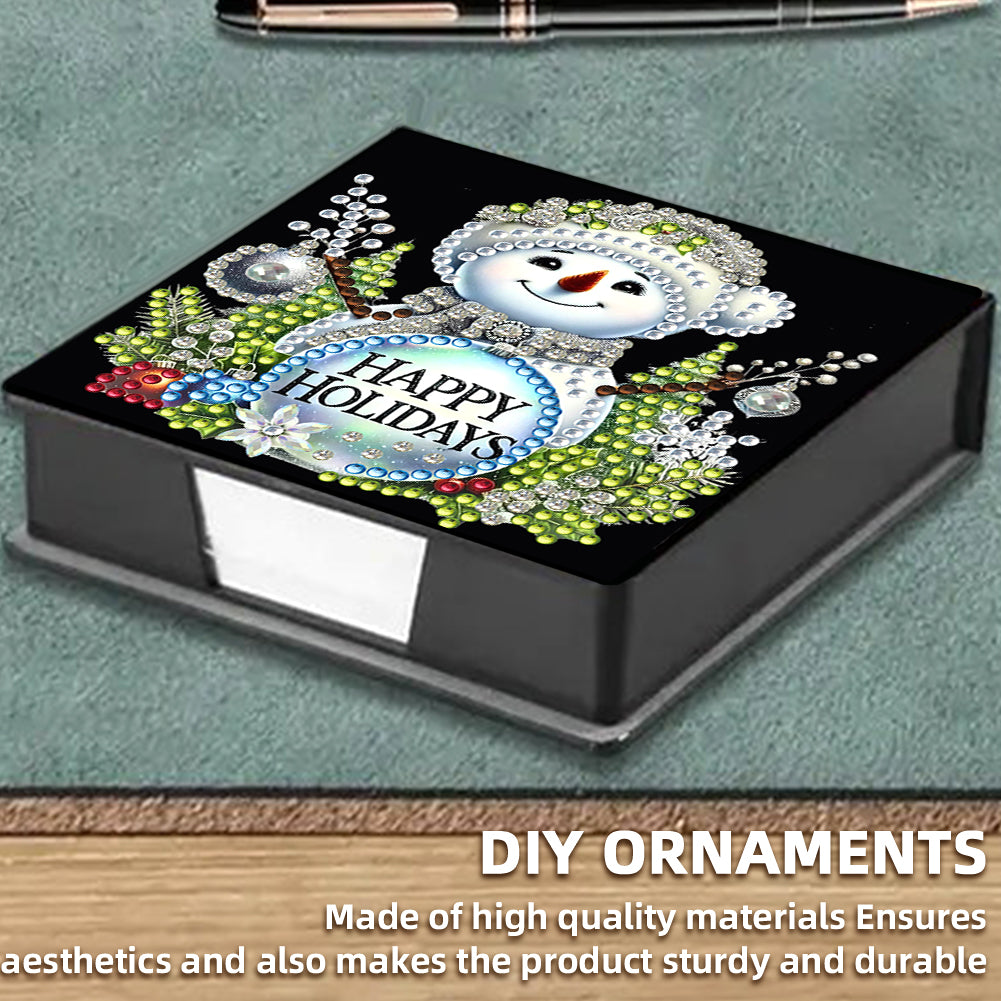 5D DIY Leather Xmas Diamond Painting Notecard Box Gem Art Sticky Note Holder