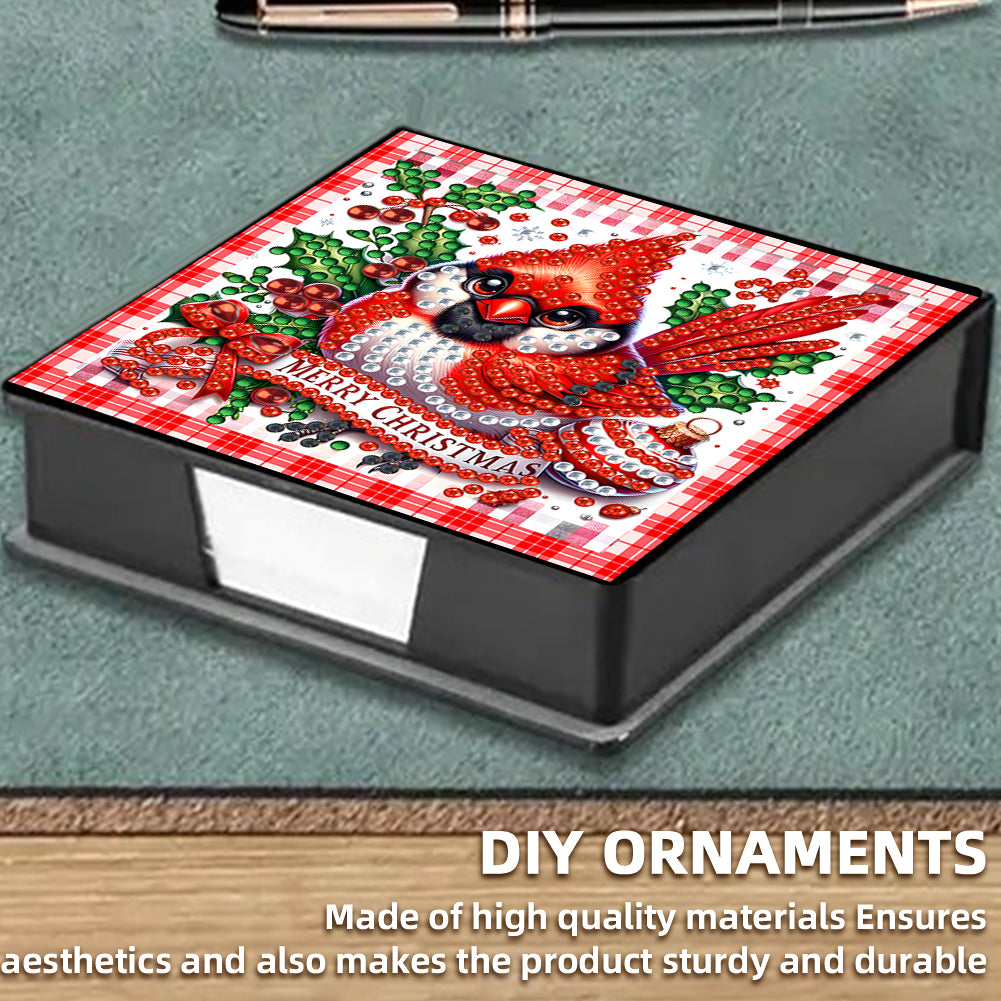 5D DIY Leather Xmas Diamond Painting Notecard Box Gem Art Sticky Note Holder