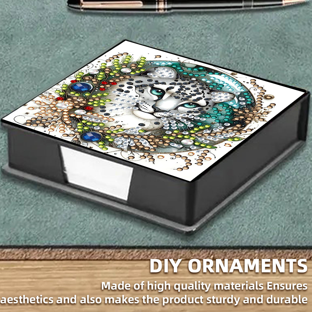 5D DIY PU Xmas Diamond Painting Notecard Box Gem Art Sticky Note Holder