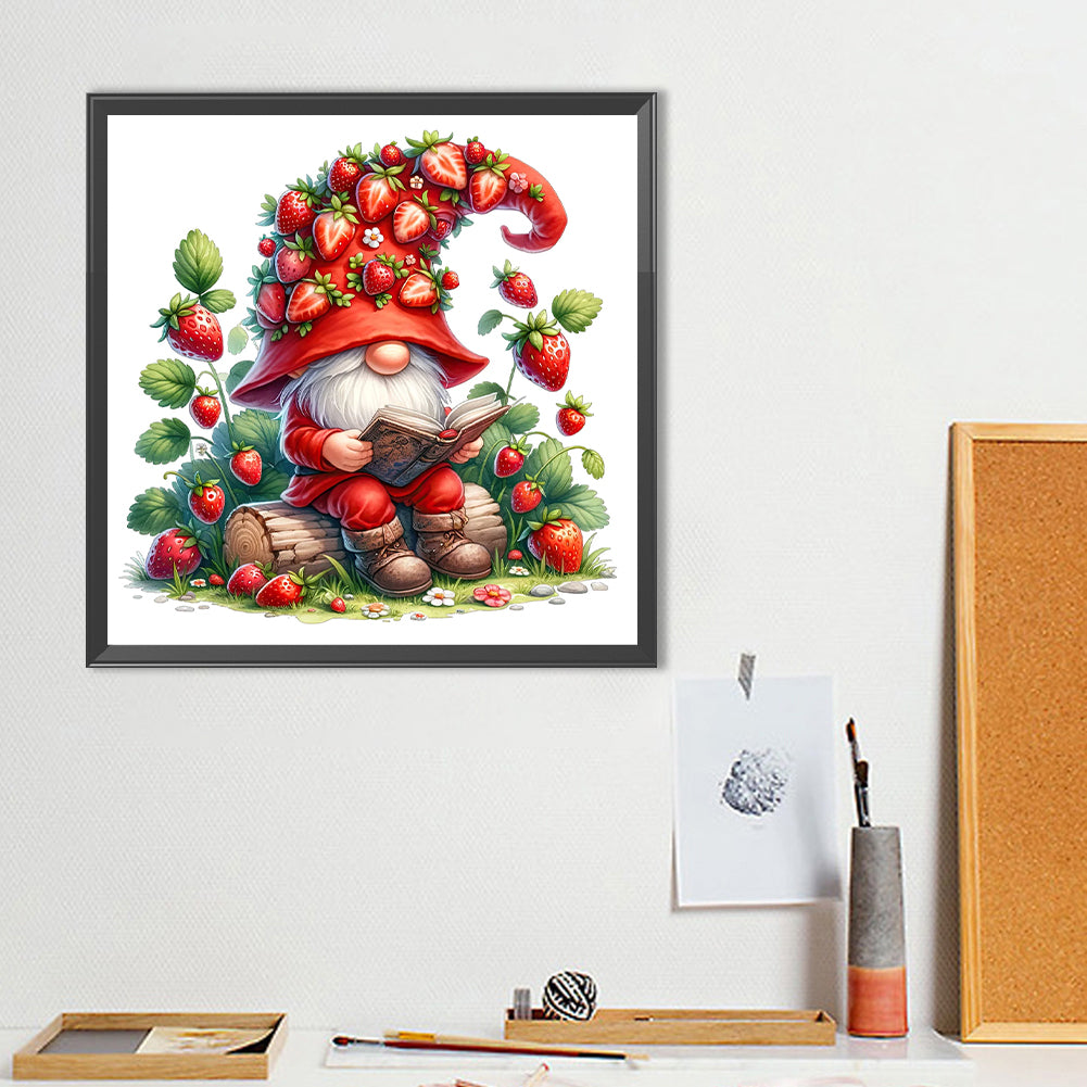 Strawberry Gnome - Full Round Drill Diamond Painting 40*40CM