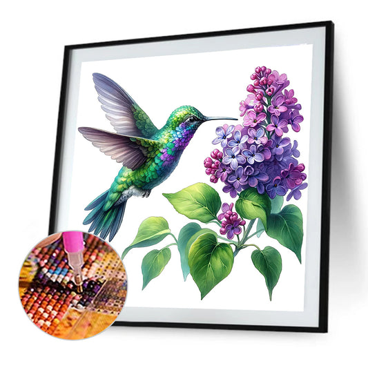Bird And Hydrangea - Full Round Drill Diamond Painting 30*30CM