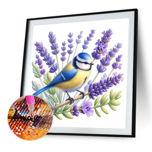 Lavender And Bird - Full Round Drill Diamond Painting 30*30CM