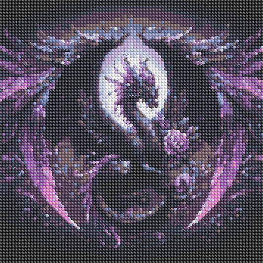 Dark Pterosaur - Full Round Drill Diamond Painting 30*30CM
