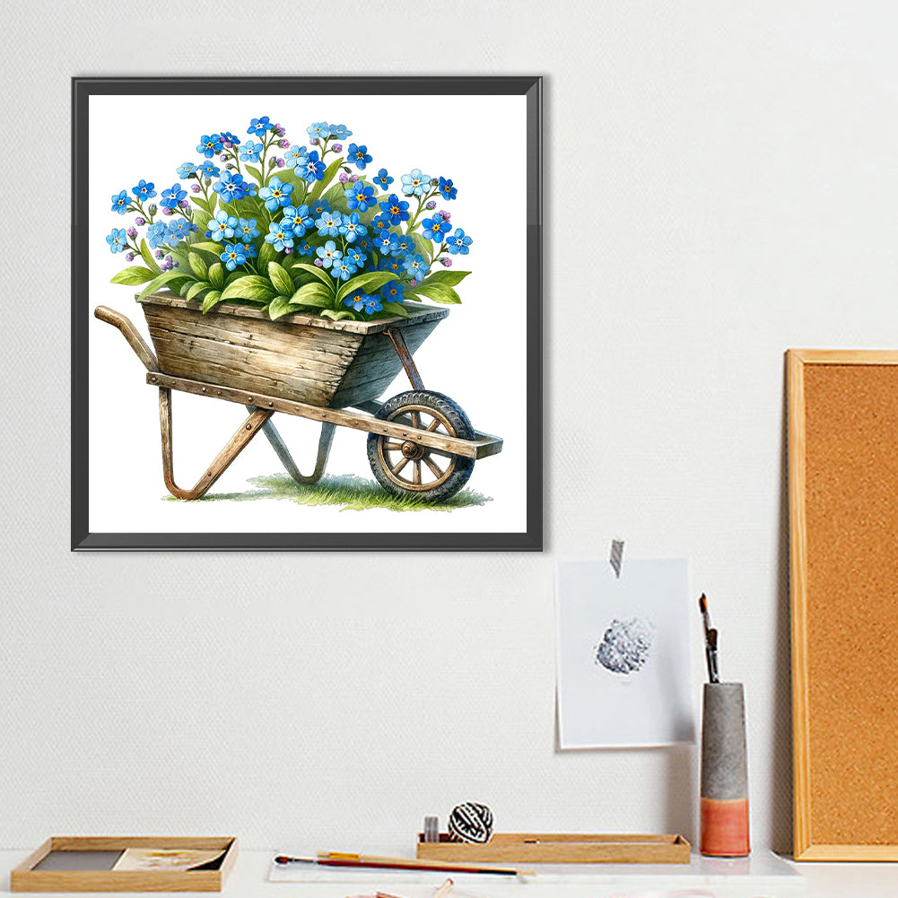 Blue Star Flower - Full Round Drill Diamond Painting 30*30CM