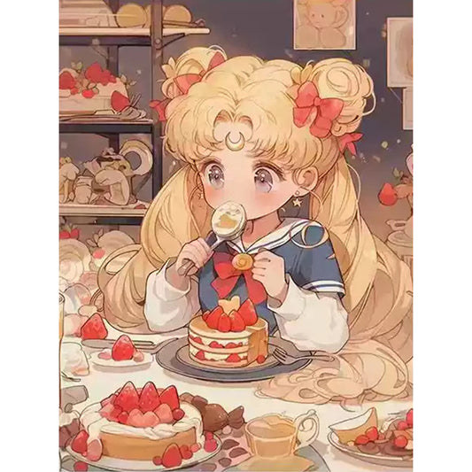 Dessert Moon Rabbit - 9CT Stamped Cross Stitch 65*80CM(Mona Lisa Brand)