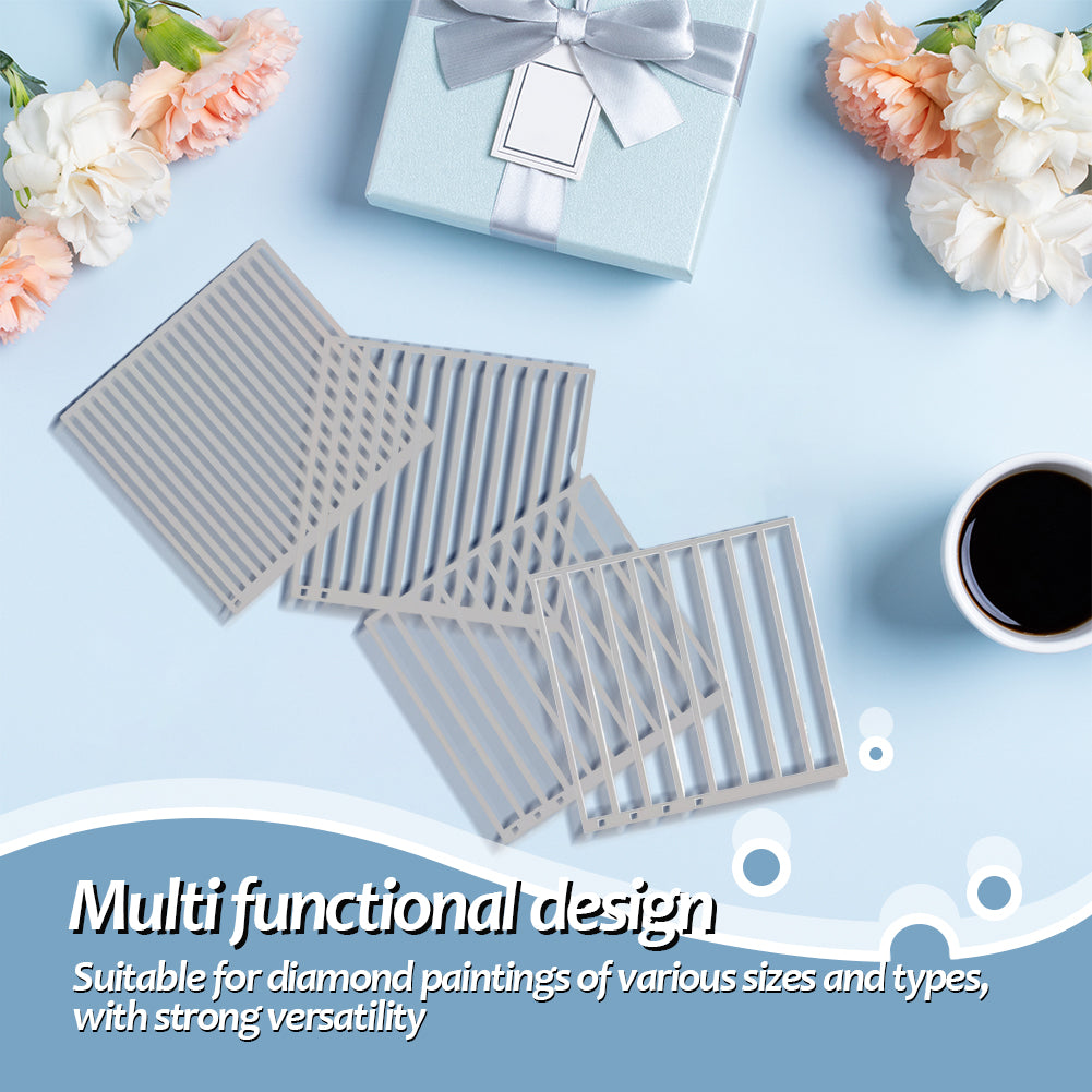 4Pcs DIY Diamond Art Guide Ruler Rhinestone Positioning Grid Ruler Gift (Square)