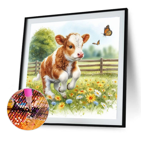 Cow - Full Round Drill Diamond Painting 30*30CM