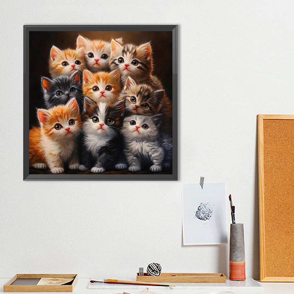 Cat - Full Round Drill Diamond Painting 40*40CM