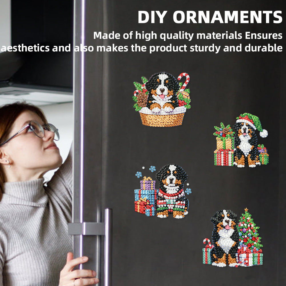 6PCS 2D Flat DIY Diamond Art Refrigerator Magnet Sticker for Home Kitchen Decor