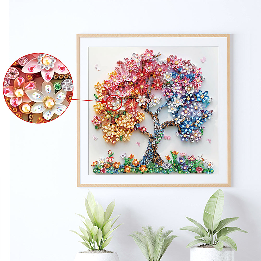 Quilling Tree Of Life - Special Shaped Drill Diamond Painting 30*30CM