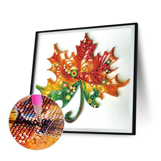 Quilling Maple Leaf - Special Shaped Drill Diamond Painting 30*30CM