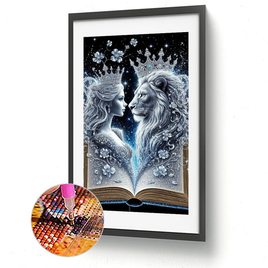 Queen And Lion - Full Round Drill Diamond Painting 40*70CM
