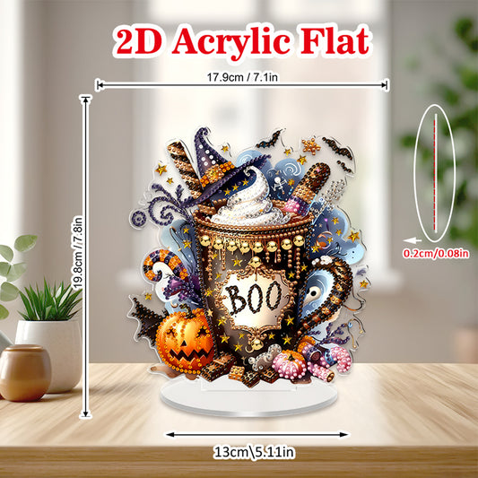2D Flat Halloween DIY Diamond Painting 5D Desktop Ornaments Kit for Home Decor