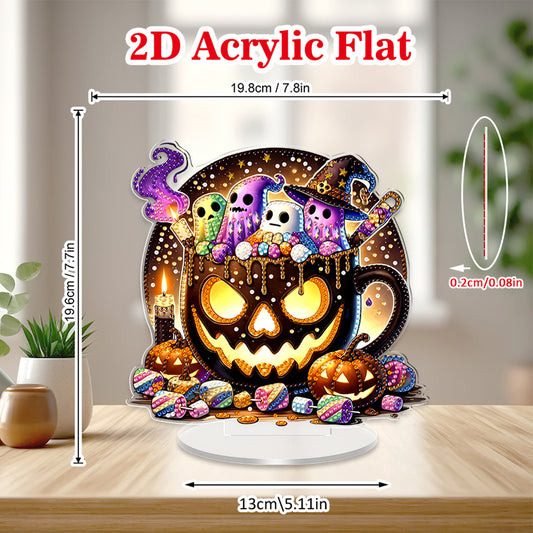 2D Flat Halloween DIY Diamond Painting 5D Desktop Ornaments Kit for Home Decor