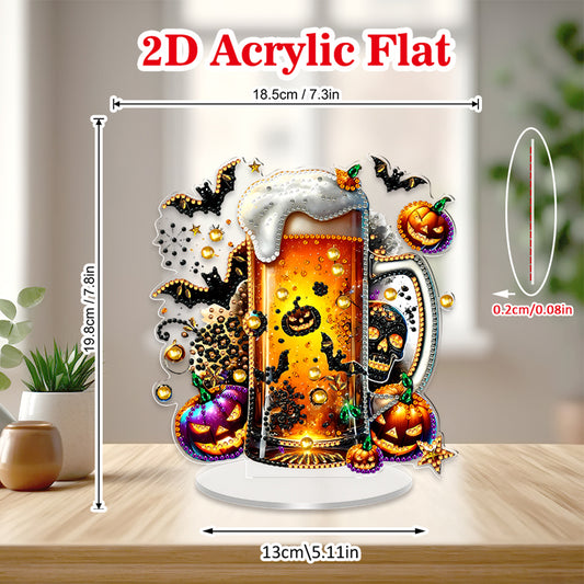 2D Flat Halloween DIY Diamond Painting 5D Desktop Ornaments Kit for Home Decor