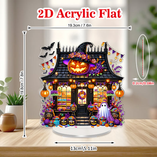 2D Flat Halloween DIY Diamond Painting 5D Desktop Ornaments Kit for Home Decor