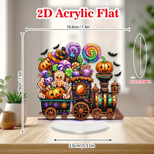 2D Flat Halloween DIY Diamond Painting 5D Desktop Ornaments Kit for Home Decor