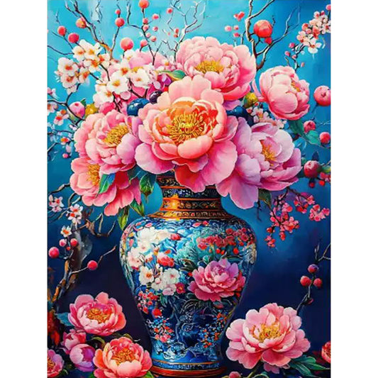 Blooming Vase - 11CT Stamped Cross Stitch 50*68CM(Mona Lisa Brand)