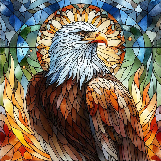 Glass Painting Eagle - 11CT Stamped Cross Stitch 45*45CM