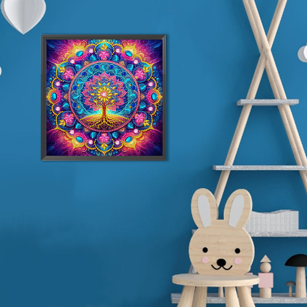 Mandala Tree Of Life - Special Shaped Drill Diamond Painting 30*30CM