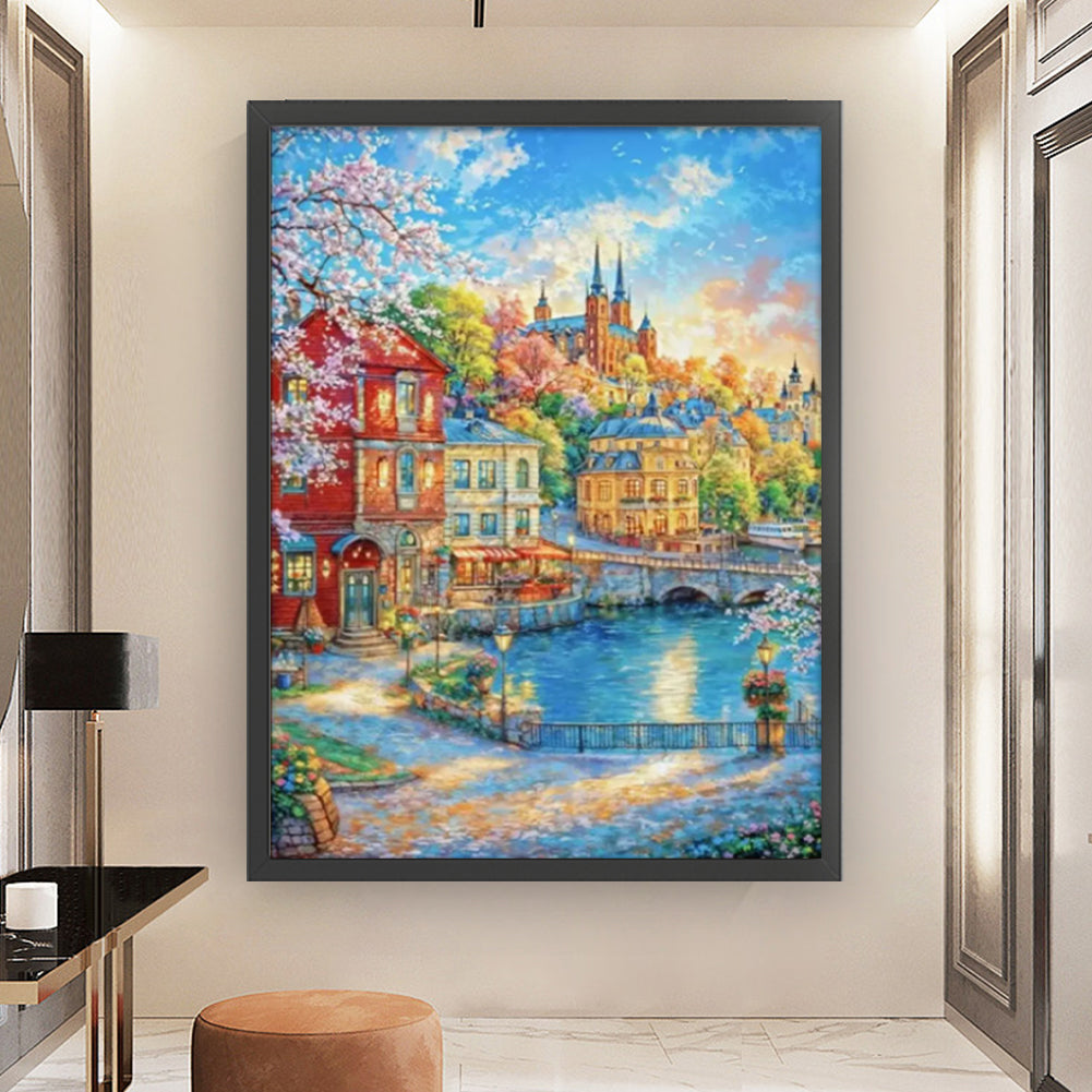 Nordic Town - 9CT Stamped Cross Stitch 75*95CM(Mona Lisa Brand)