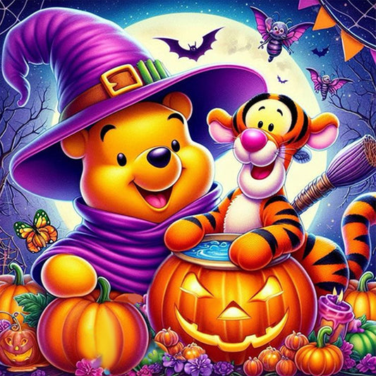 Halloween Winnie The Pooh - Full AB Round Drill Diamond Painting 40*40CM