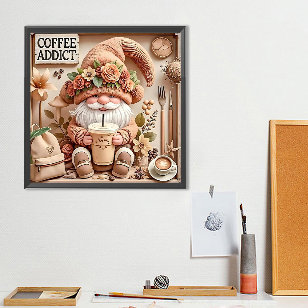 Coffee Bean Gnome - Full Round Drill Diamond Painting 40*40CM