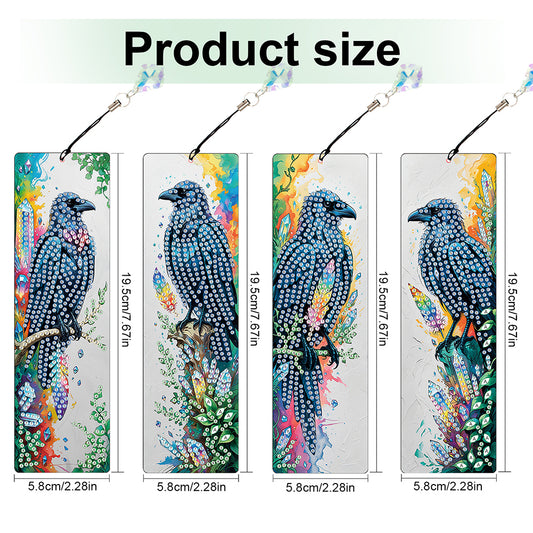 4Pcs Halloween Themed DIY Diamond Painting Bookmark for Reading Enthusiasts