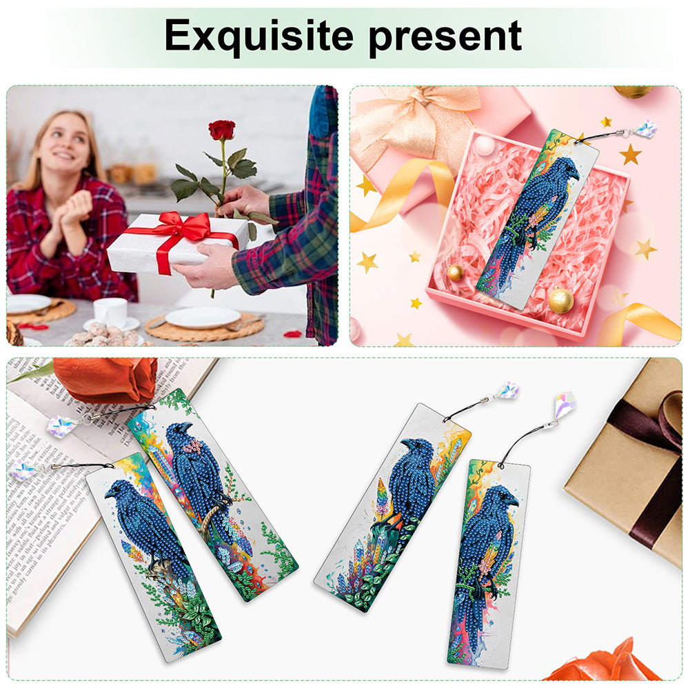 4Pcs Halloween Themed DIY Diamond Painting Bookmark for Reading Enthusiasts