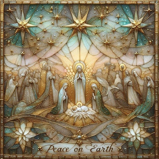 Nativity Cross-Stitch Character Kit - 14CT Stamped Cross Stitch 40*40CM