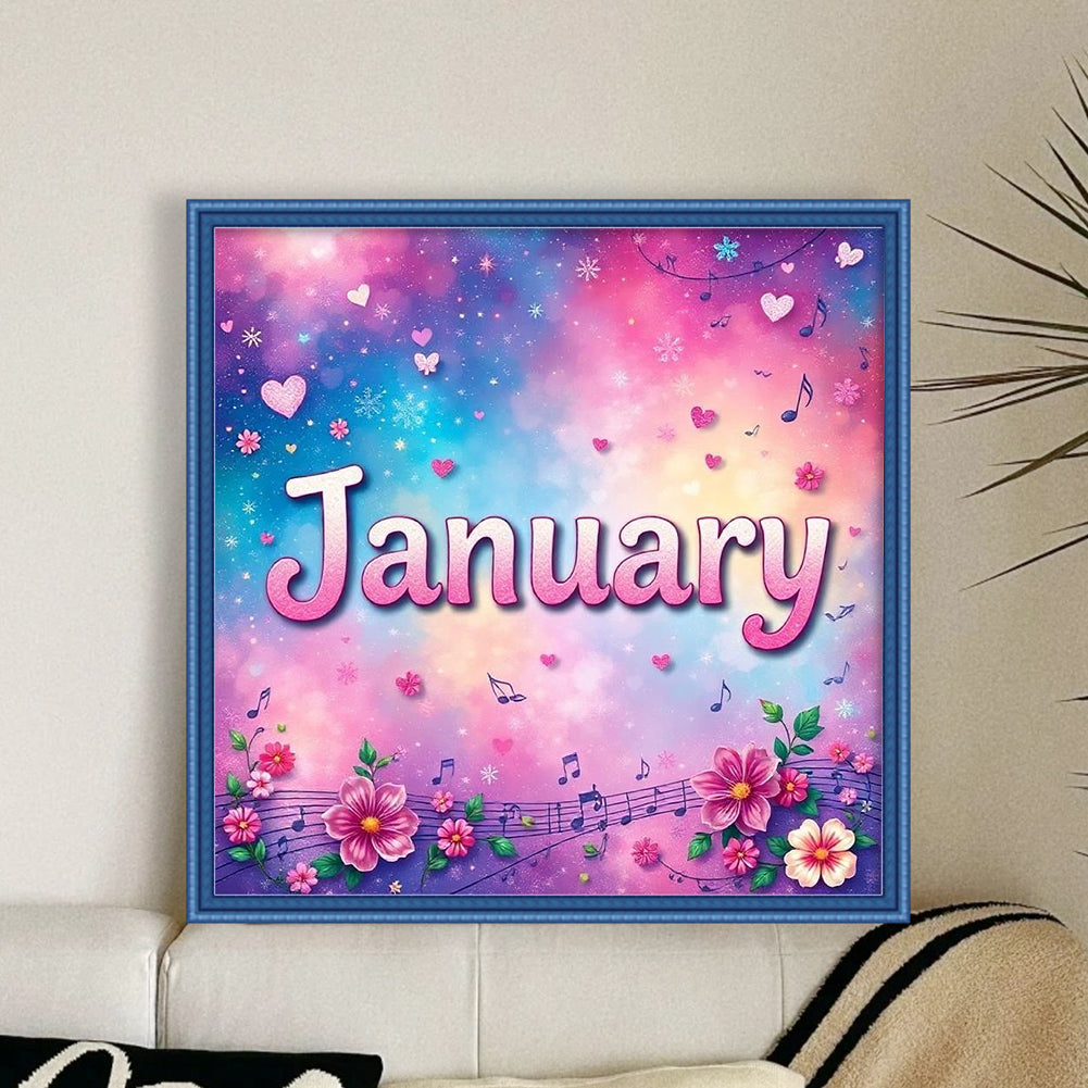 January - 18CT Stamped Cross Stitch 25*25CM
