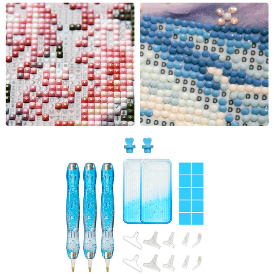 DIY Diamond Painting Pen Diamond Art Pen Diamond Painting Tools (27pcs Blue)