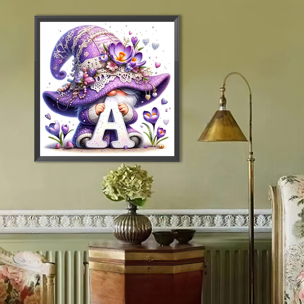 Letter A Gnome - Full Round Drill Diamond Painting 40*40CM