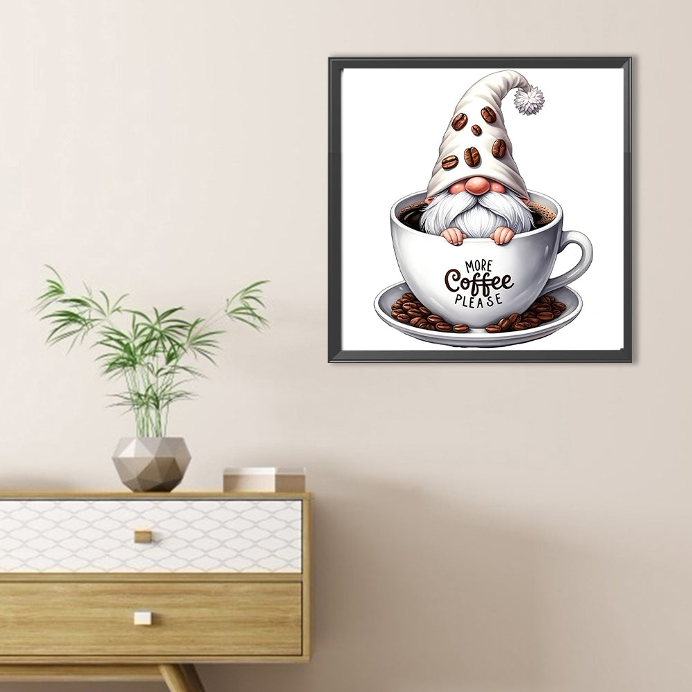 Coffee Gnome - Full Round Drill Diamond Painting 30*30CM