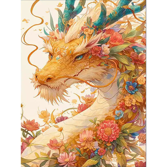 Flower Spirit Dragon - 9CT Stamped Cross Stitch 60*80CM(Mona Lisa Brand)