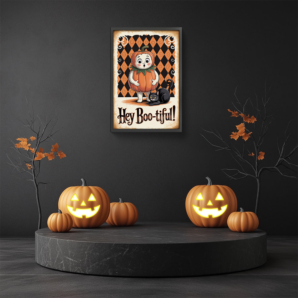 Halloween Pumpkin Elves - Full Round Drill Diamond Painting 30*45CM