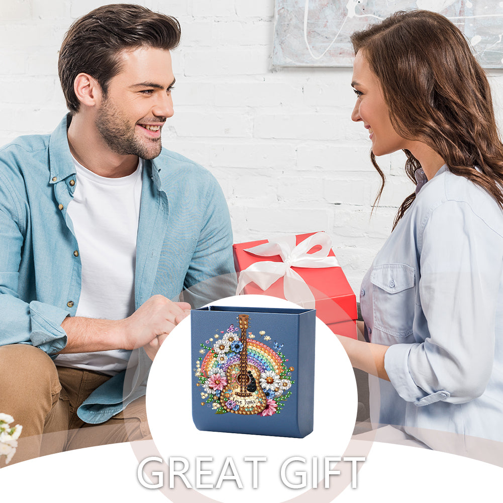 Guitar Rainbow DIY Diamond Painting Kit Wall-Mounted Phone Charging Station