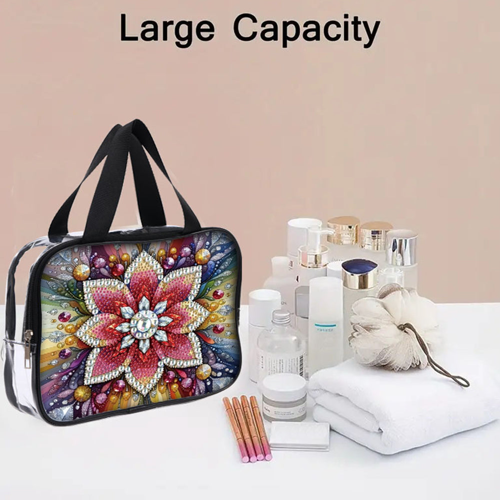 DIY Diamond Art Rhinestone Makeup Bag Crystal Transparent PVC Storage Pack Gift